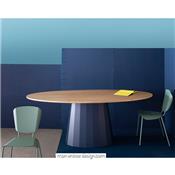 Table  Manger Design Ovale Chne + Acier Ankara 200cm
