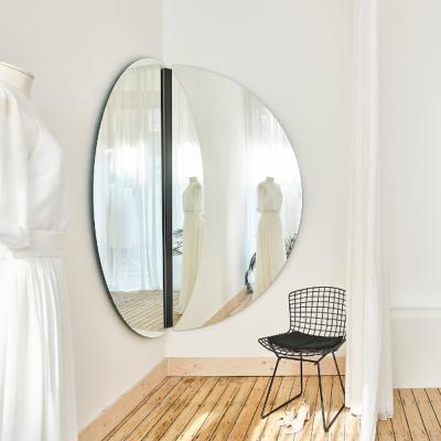 Miroir Design Rond Lumineux Corner Luna Black L 200cm