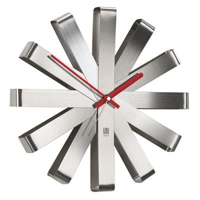 Horloge Murale Design Ribbon Inox