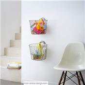 Support Mural Panier Rangement Jaune