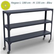 Etagère Design Hegoa 3 niveaux 180 avec Roulettes