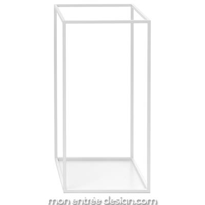 Porte Parapluie Design Blanc Rack Cubique