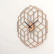 Horloge Murale Design Bois HexaFlower Chêne