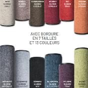 Tapis d'Entre Uni avec bordure -13 couleurs / 7 tailles au choix 