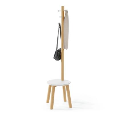 Porte Manteau tabouret Pillar Bois naturel