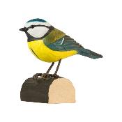 Dcoration en bois sculpt main - Msange Bleue - Wildlife Garden