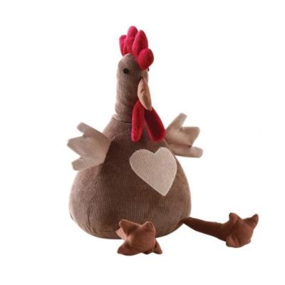 Cale-porte poule marron en velours avec cœur – 1,6 Kg