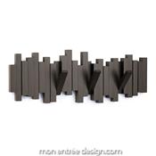 Porte Manteau Mural Sticks Multi Hook Chocolat