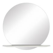 Miroir Mural Etagère Design Cut Gris Blanc - 2 Tailles