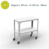 Etagère Design Hegoa 2 niveaux 90 avec Roulettes