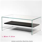 Table Basse en Verre Transparence Wengé