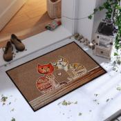 Tapis d'Entrée Chats calins 50x75