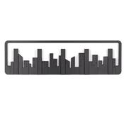 Porte Manteau Mural Moderne Skyline Noir 5 patères