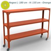 Etagère Design Hegoa 3 niveaux 180 avec Roulettes