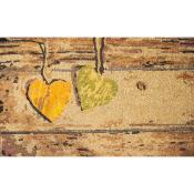 Paillasson Coco Coeurs en bois - 45 x 75 cm