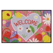 Tapis d'Entrée antidérapant Coloré "jardin d'Astrid"  50x75 cm