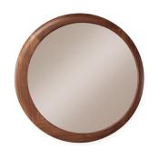 Miroir Design Rond Luna Bois Noyer Massif - 4 Tailles