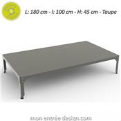 Table Basse Industrielle Design Rectangle Hegoa 180x100