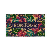 Paillasson coco Bonjour Feuilles - Derrière la porte