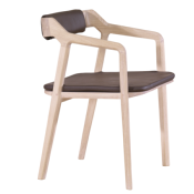 Fauteuil Design Chêne Massif Kundera - Cuir en option