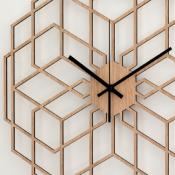 Horloge Murale Design Bois HexaFlower Chêne