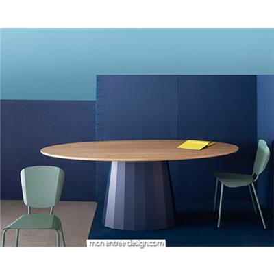 Table à Manger Design Ovale Chêne + Acier Ankara 200cm
