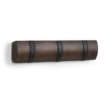 Porte Manteau Mural Design Flip 3 Hook Noyer