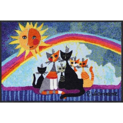 Tapis paillasson d'entrée Chat Sunny Family 50x75cm