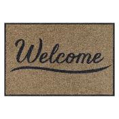 Tapis paillasson antidrapant - Welcome - Taupe 50x75cm
