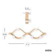 Porte manteaux mural Montage - Blanc et bois Naturel - Umbra