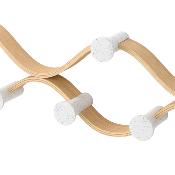 Porte manteaux mural Montage - Blanc et bois Naturel - Umbra