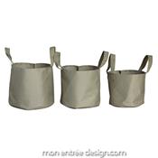 Pot de Fleurs en Tissu Soft Pots Beige - Lot de 3