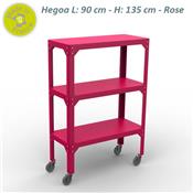 Etagère Design Hegoa 3 niveaux 90 avec Roulettes