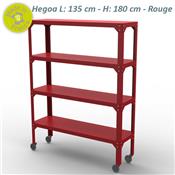 Etagère Design Hegoa 4 niveaux 135 avec Roulettes