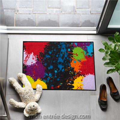 Tapis d'Entrée Multicolore Design Splash 50x75