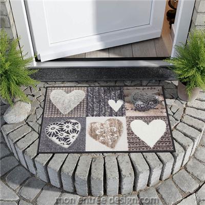 Tapis Entrée Design Farandole de Coeurs 50x75