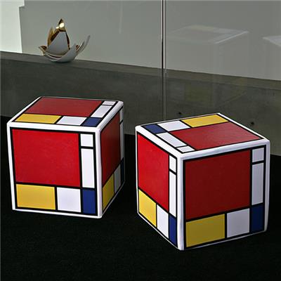 Pouf Carré Design Cubolibre Mondrian
