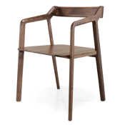 Fauteuil Design Noyer Massif Kundera - Cuir en option