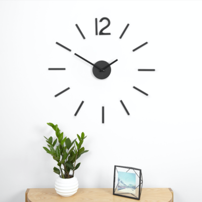 Horloge Murale Design Noire Silencieuse Blink