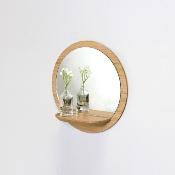 Miroir Rond Etagre Bois Sunrise S