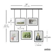 Cadre photo mural type exposition "Exhibit"- Lot de 5 en métal brossé noir - Umbra