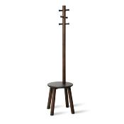 Porte Manteau tabouret Pillar Bois Noir Noyer