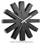 Horloge Murale Design Ribbon Noir