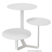 Table Basse Design 3 Plateaux Trilogy Blanc 
