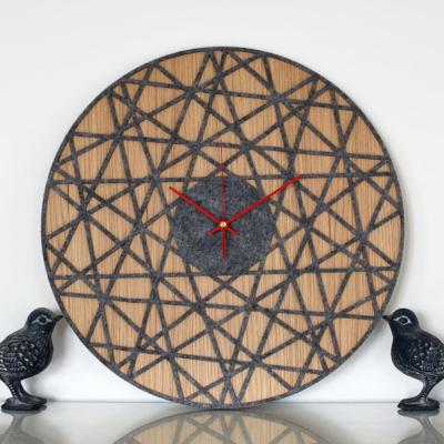 Horloge Murale Design Bois Polygon gris