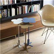 Table Basse Design Fleur en Acier Bise - Lot de 3