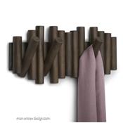 Porte Manteau Mural Bois Picket Rail teinte Noyer