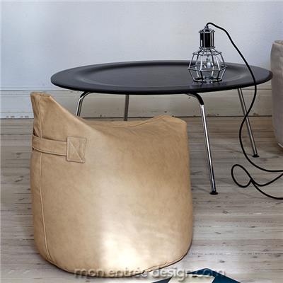 Pouf Poire Design Cuir Satellite - 3 hauteurs, 3 couleurs