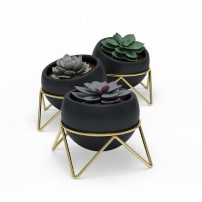 Pot de Fleurs Noirs Potsy - Lot de 3