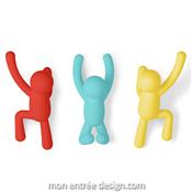 Patère Murale 3 Couleurs Buddy Hooks - Lot de 3